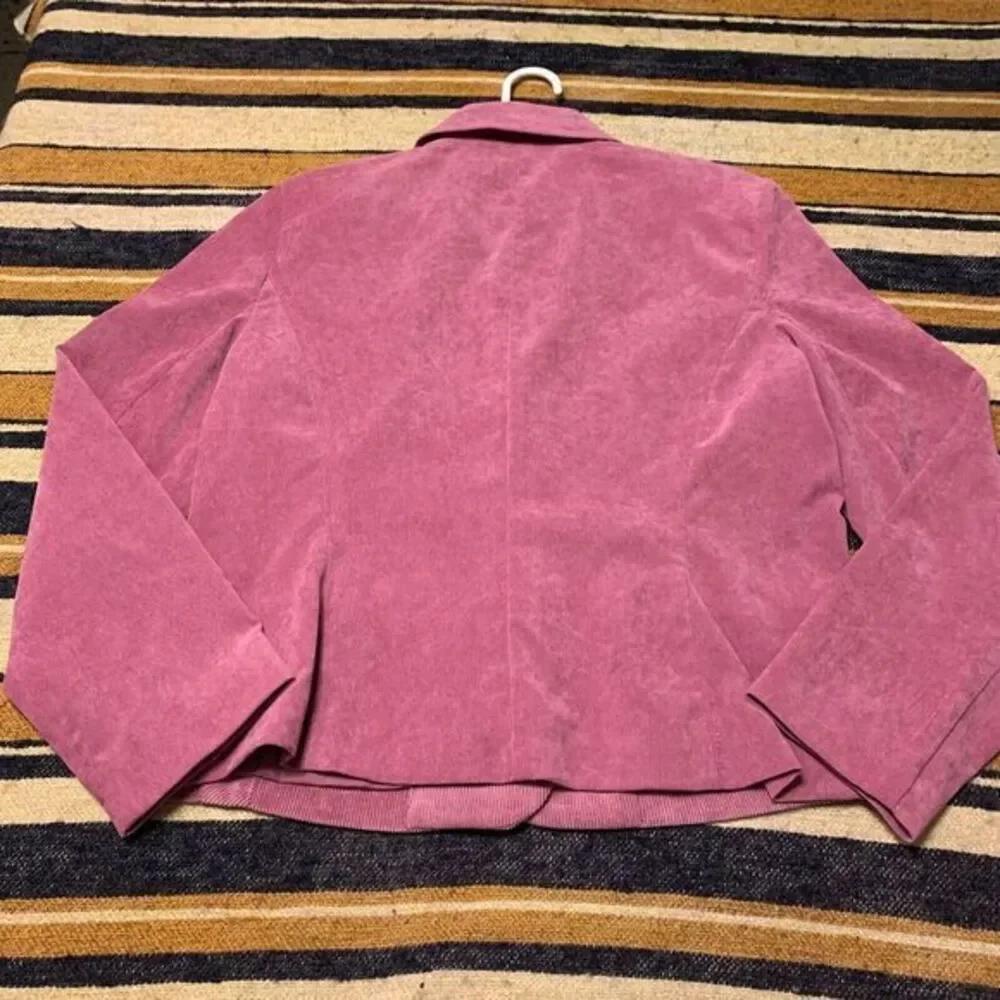 Vintage Requirements Purple Jacket Blazer Large Faux Suede Corduroy Y2K 90s Prep